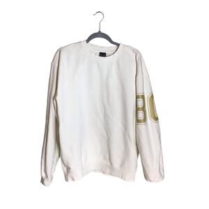 P. E Nation Women Sweatshirt Sz. XS  Cream/ Gold EUC Sporty Casual Comfortable